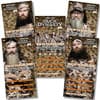 Assortment of Duck Dynasty scratch off tickets on a white background