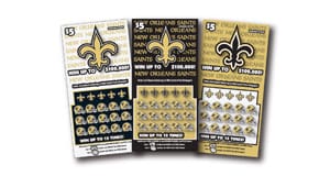 Three Saints themed scratch off games on a white background